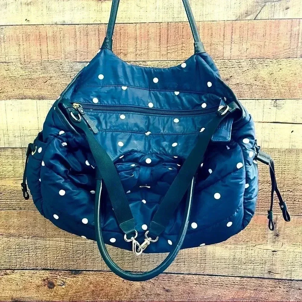 Kate Spade Stevie Quilted Polka Dot Diaper Bag Navy